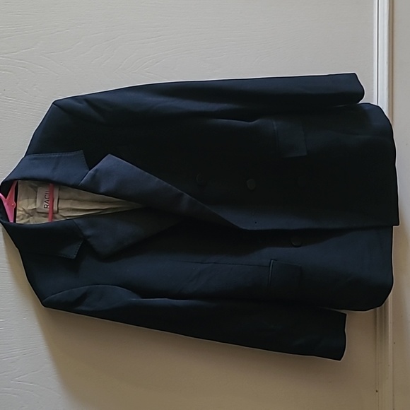 RACIL Cambridge Double-breasted Satin-trimmed Wool-blend Blazer, Sz 36 / US 0 - Picture 2 of 11